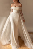Luxury Mermaid Beaded Off-the-shoulder Evening Gown Wedding Dress