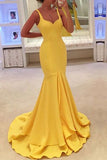 Chic Yellow Sweetheart Ruffled Mermaid Formal Prom Dress