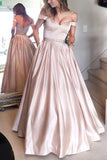Pearl Pink Rhinestone Off Shoulder Prom Gown Evening Dress Dresses