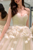 Elegant Charming Sweetheart A-Line Backless Appliques Long Prom Gown Dresses