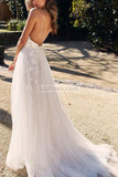 Honest A-Line Applique Lace-Up V-Neck Wedding Dress Dresses