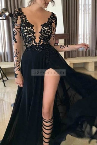 products/Black_A-Line_Chiffon_Long_Sleeves_Deep_V-neck_Appliques_Lace_Prom_1_717.jpg