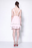 Pearl Pink A-line Homecoming Party Sweet 16 Prom Short Dress