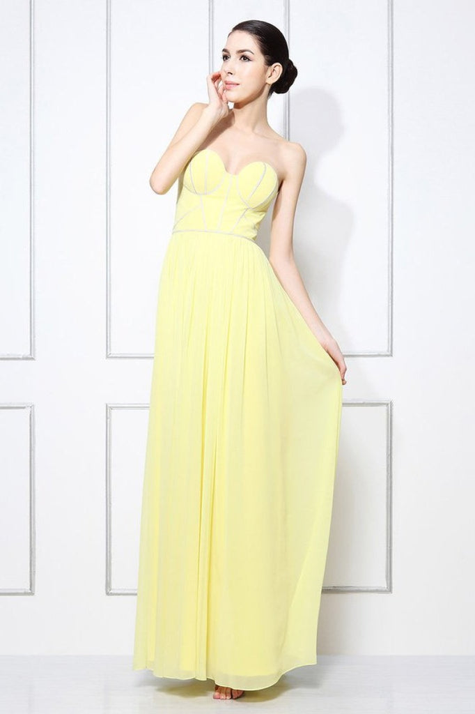 Daffodil Sweetheart Floor Length Long Evening Prom Dress