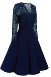 Purple Lace A-line Prom Dress With Sleeves - Mislish