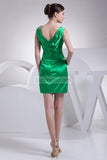 Green V-neck Sexy Mini Dress For Prom
