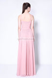 Pink Spaghetti Straps V-Neck A-line Prom Dress