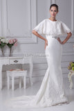 Ivory Mermaid Applique Wedding Dress Prom Gown