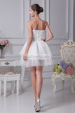 Ivory Strapless Applique Bridesmaid Short Homecoming Dress