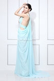 Light Sky Blue Cut Out Sexy Prom Formal Dress