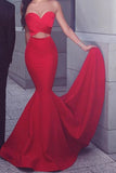 Red Mermaid Two Pieces Sweetheart Long Prom Dress Dresses