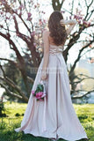 Pearl Pink A-Line Halter Sleeveless Backless Prom Dress Dresses