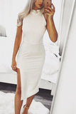 Sexy Halter Neck Sleeveless High Low Bandage Party Dress