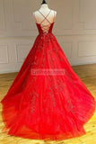 Tulle Appliques A-line Ball Gown Prom Wedding Dresses
