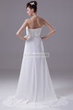 White Strapless Long Evening Formal Dress With Applique 